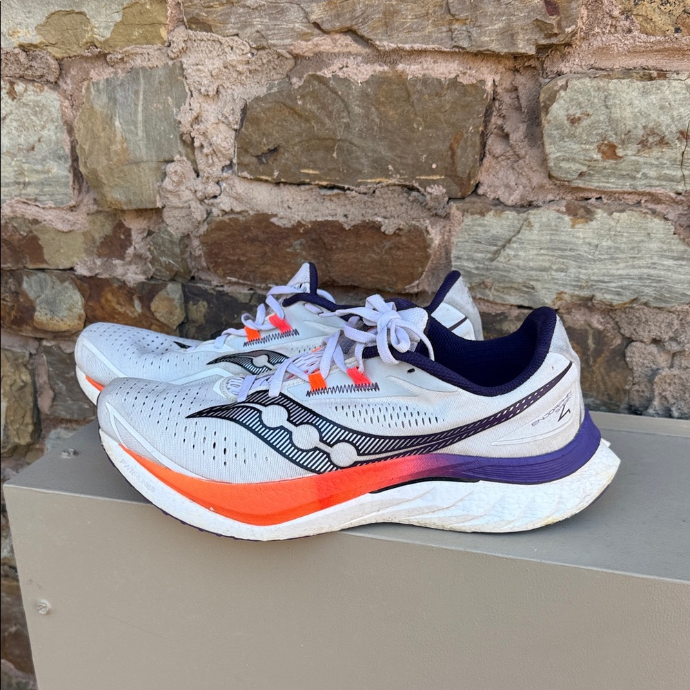 Saucony Men's Athletic Shoes - White, Orange, and Purple